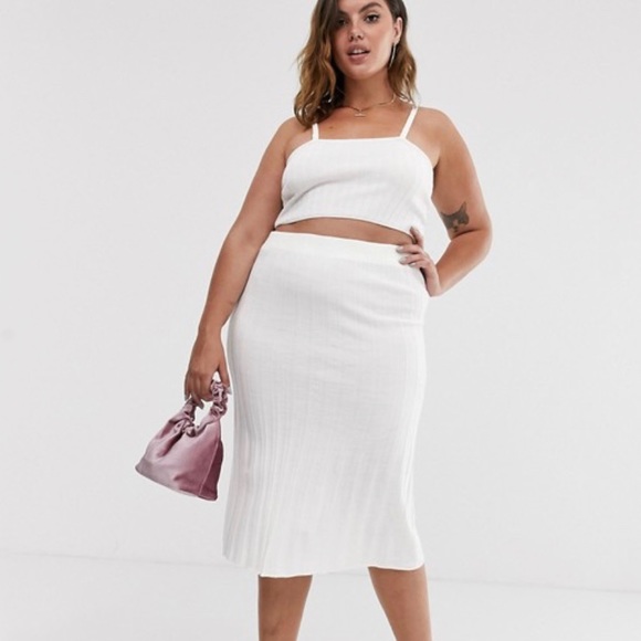 White knit top and skirt set ASOS NEW WITH TAGS - Picture 2 of 3